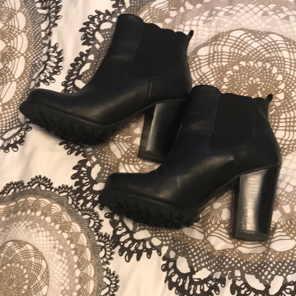 2 inch block heel booties